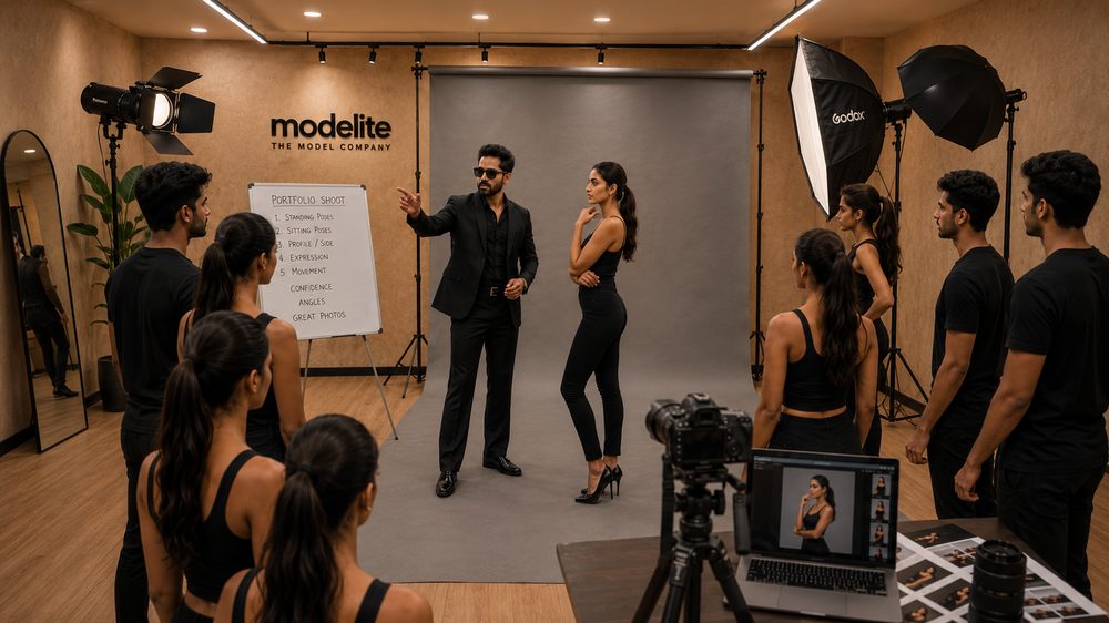 Studio photoshoot session at MODELITE